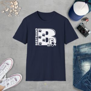 Bertrand "B" Bear White Print Tee