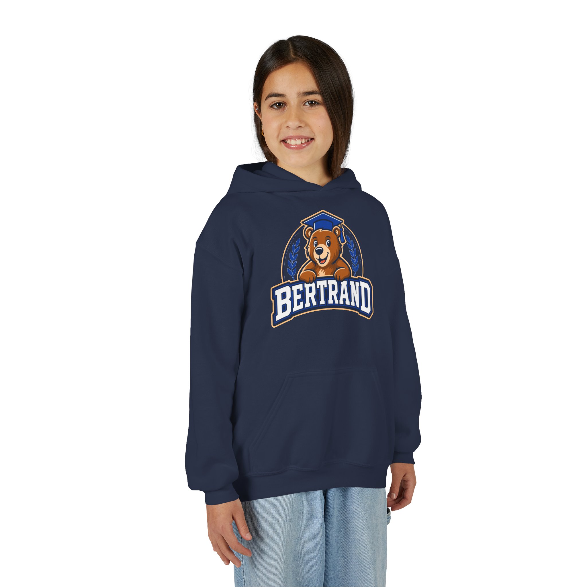 Youth Hoodie — 'Bertrand'Bear Mascot - Image 4