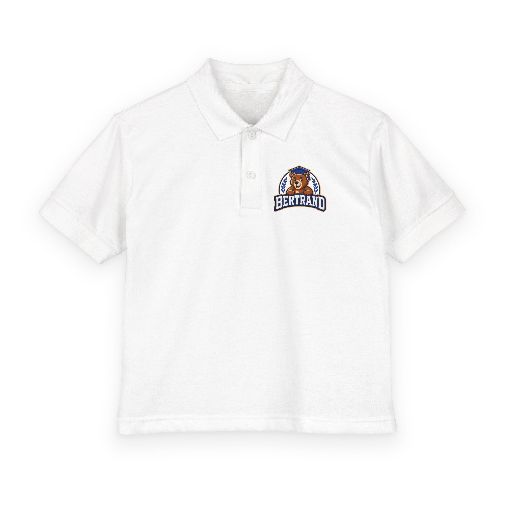 Bertrand Bear Logo Youth Polo | School Mascot Polo - Image 2