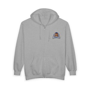 Full Zip Hoodie with Small Mascot Logo - 'Betrand'