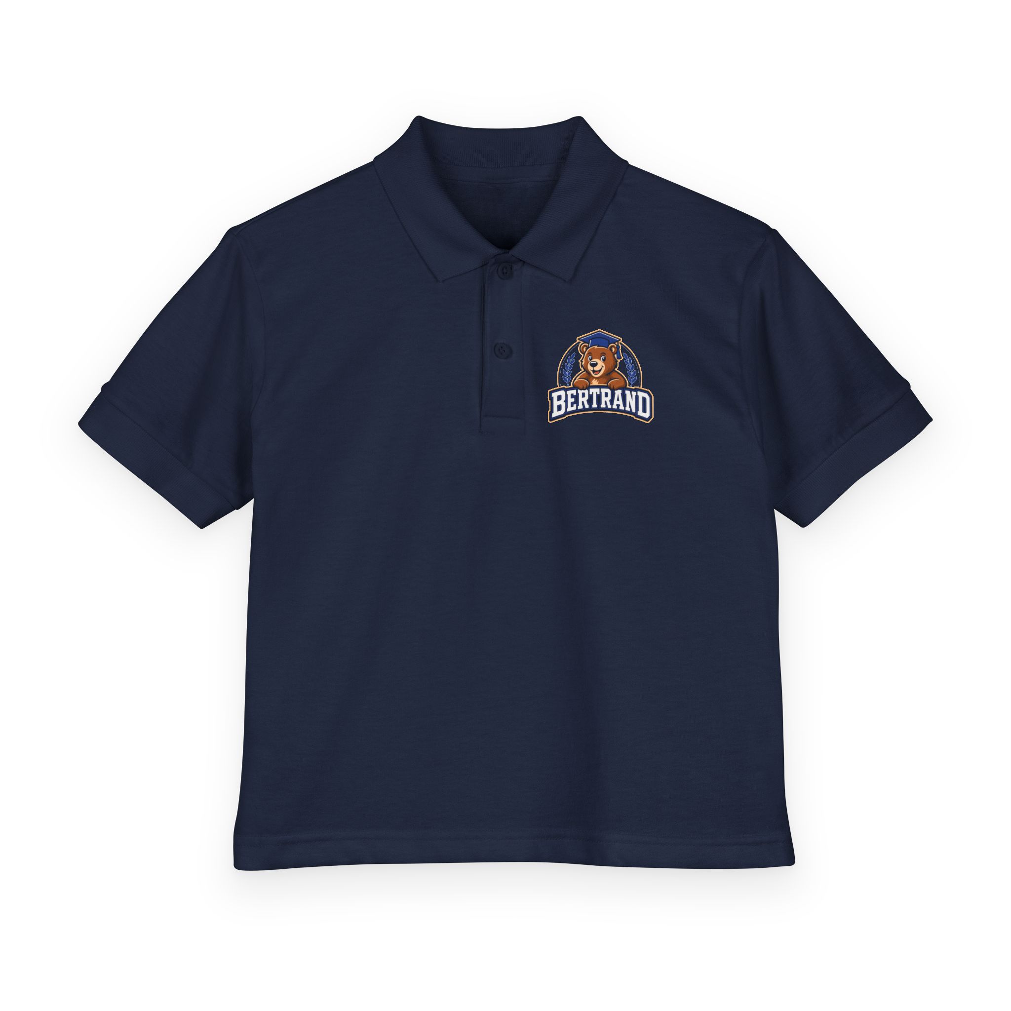 Bertrand Bear Logo Youth Polo | School Mascot Polo