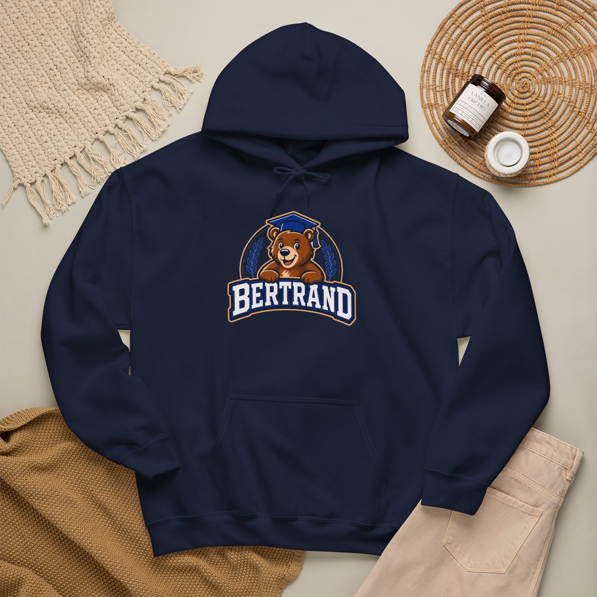 Bertrand Bear Hoodie — Cute Mascot College-Style Pullover - Image 2